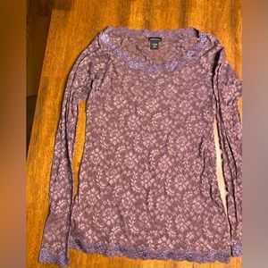 Moda International lace semi sheer blouse. Size large.